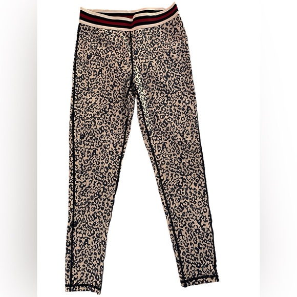 Mono B Snow Leopard Striped Band High Waist Leggings, size M - Picture 1 of 4